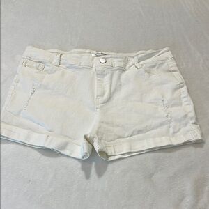 MUR MUR SIZE L , SEE MEASUREMENTS, Women's White Denim Shorts